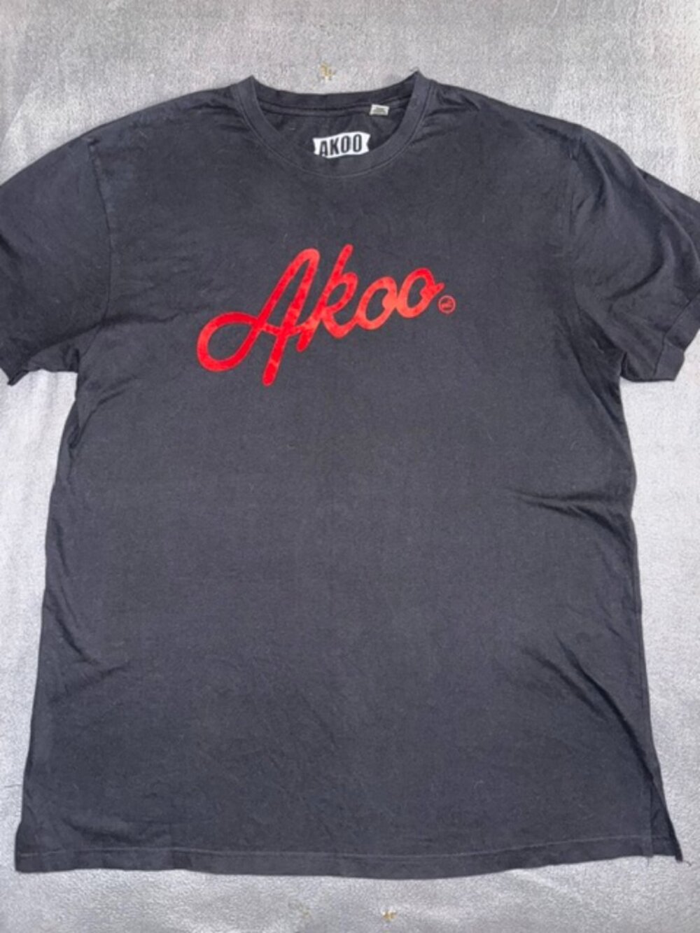 AKOO Men's T-Shirt Black Red Logo Size 2XL